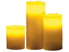 LED-Wachs-Kerzen 3er Set mit Funk Fernbedienung Romantik Echtwachs Candle Light