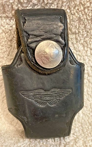Vintage Harley Davidson Buffalo Nickle Tooled Leather Cell Phone Case, As Is - Photo 1 sur 18