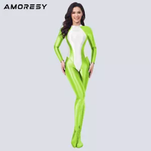 Mono de una pieza liso brillante de yoga AMORESY para mujer - Imagen 1 de 28