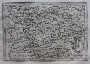 Mapa antiguo original, ALEMANIA, WESTFALIA, FRANKFURT, Mercator / Hondius, 1637 - Imagen 1 de 4