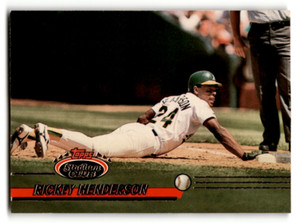 1993 Topps Stadium Club #558 Rickey Henderson NM Near Mint Athletics