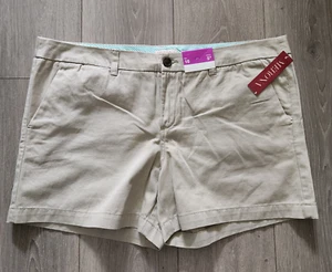 NWT Merona Chino Shorts Women's 16 Beige Cotton 40 x 5 - Picture 1 of 7