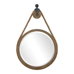 Uttermost 09490 Melton 21-1/2" Diameter Circular Framed Bathroom - Aged Natural - Picture 1 of 6
