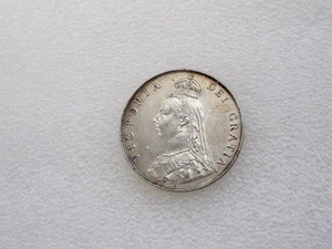 1887 Great Britain Florin Silver Coin Queen Victoria Jubilee Roman I - Picture 1 of 6