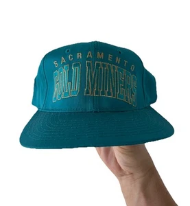 Vintage 90s Starter Sacramento Gold Miners CFL SnapBack Hat Cap Teal NWOT - Picture 1 of 7