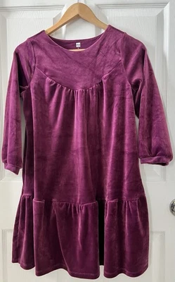 Vestido Tea Collection Niñas 14 Saúco Terciopelo Púrpura Navidad Vacaciones Volantes Foto 1 de 4