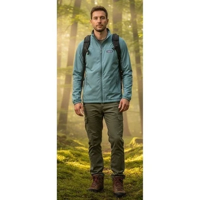 Chaqueta cortavientos Patagonia cremallera completa para hombre talla XL abrigo azul ligero al aire libre Foto 1 de 4