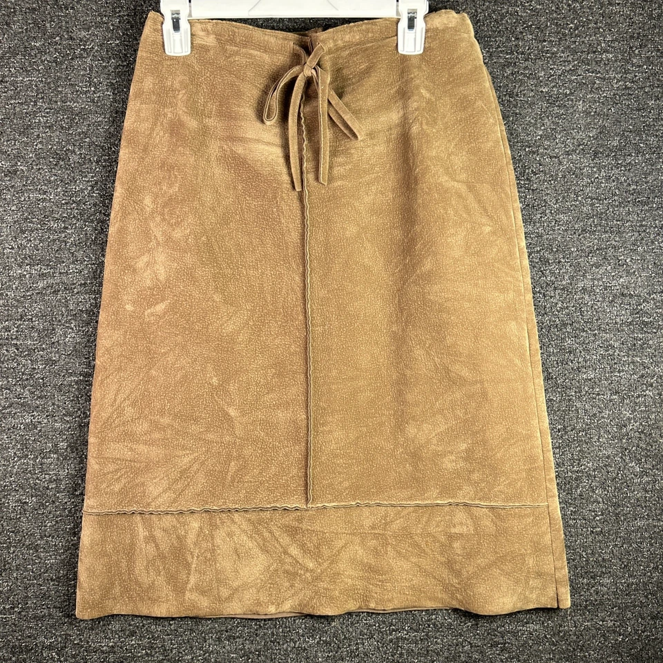 RAVEL 裙子女式 L 码棕色直筒迷笛纽扣抽绳聚酯纤维 — 第 1/4 张图片