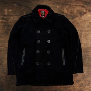 Vintage Schott Wool Pea Coat Jacket Military Size 40 740N Style Made in USA - Picture 1 of 6