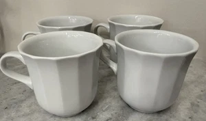 4 HTF Pillivuyt France Porcelain ECLECTIQUE White Coffee Mugs 10 oz - Picture 1 of 7