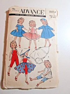 PATRÓN DE COSTURA VINTAGE-AVANCE-#8814-20 PULGADAS MUÑECA REVLON ROPA-CORTE, COMPLETO - Imagen 1 de 2