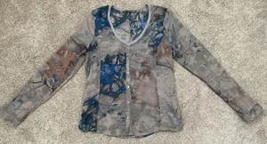 SANDWICH ladies grey and blue pretty cardigan top size 38/12 - Picture 1 of 4
