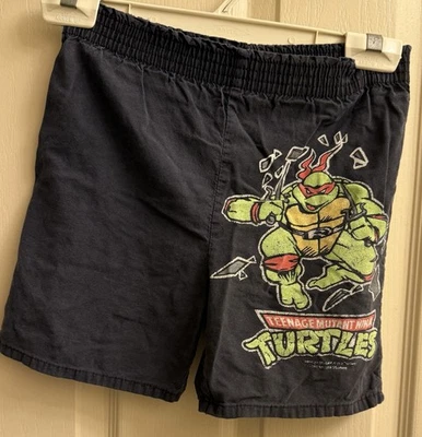 Pantalones Cortos Vintage Años 90 Teenage Mutant Ninja Turtles Niño Negro Talla 5/6 Raro (LEER) Foto 1 de 4