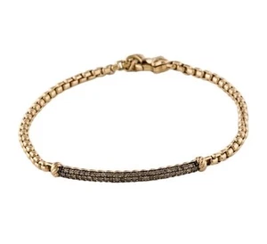 David Yurman 18k Rose Gold Diamond Petite Pave’ Metro Bar Bracelet - Picture 1 of 14
