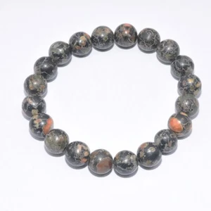 10mm Natural Black Plum blossom Jade Gemstone Bead Bracelet plum stone - Picture 1 of 5