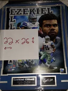 Signed Ezekiel Elliott Dallas Cowboys "Rookie Sensation" Framed 22x26 photo - Picture 1 of 6