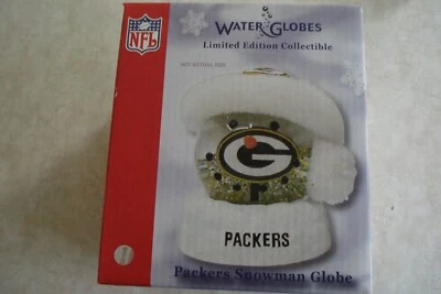 Cabeza de muñeco de nieve Forever Collectibles Green Bay Packers con tapa globo de nieve de agua Foto 1 de 3