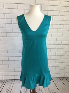 SPACE STYLE CONCEPT Aqua Blue Ruffle Dress Womens Small  MADE IN ITALY NEW NWT - Picture 1 of 5