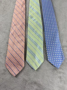 Lote múltiple de corbatas de seda Brooks Brother para hombre hechas en EE. UU. verde azul rosa rayas y puntos - Imagen 1 de 13