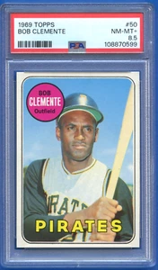1969 Topps #50 Roberto Clemente - Pirates HOF Great PSA 8.5 Beautiful Centering - Picture 1 of 2