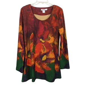 Feratelli Art Abstract Floral print long sleeve tunic top Size S - Picture 1 of 5