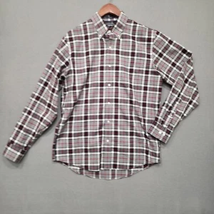 Lands End Men's Black Plaid No-iron Twill Long Sleeve Traditional Fit Shirt Sz M - Picture 1 of 7