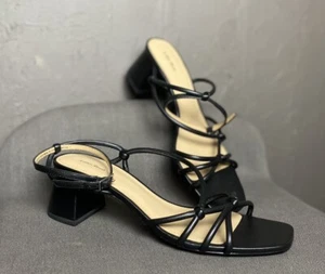 & Other Stories Strappy Black Block Heel Sandals Size 9.5 / 40 New Without Box - Picture 1 of 12