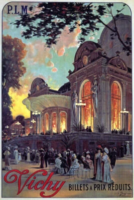 PÓSTER REPRO DE ÓPERA HOUSE VICHY CAFÉ PARÍS FRANCIA EUROPA VIAJE FRANCÉS VINTAGE Foto 1 de 3