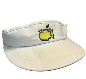 VINTAGE Masters Visor Hat White American Needle Adjustable Golf Hat Made In USA - Picture 1 of 11