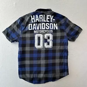 Harley Davidson Hemd Herren Large schwarz blau kariert Buffalo Check Motorrad Biker - Bild 1 von 11