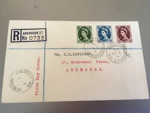 GB BRIEFMARKEN SELTENE QUALITÄT ERSTTAGSBRIEF 1954 NEUE MASCHINE ENDGÜLTIGE REG ABERDEEN - Bild 1 von 1