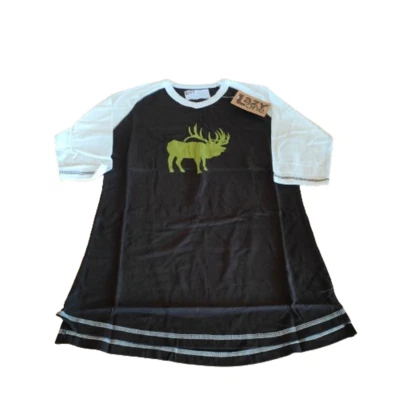 Lazyone Women Pyjama Tops PJ T-Shirts Nightshirt Sleepwear Elk Fair Isle D90 - Image 1 of 4