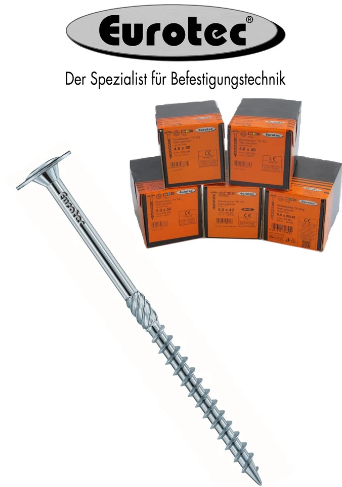 Tellerkopfschrauben Holzschrauben Torx Eurotec Ø #4 #4,5 #5 #6 #8 mm blau verz