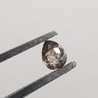 0.36 CTW Natural Clear Grey Pear Shaped Salt & Pepper Faceted Rose Cut Diamond