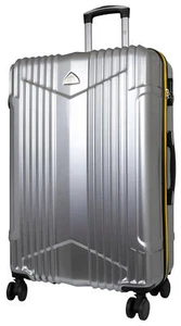 Koffer Trolley Reise Urlaub Bahn Flug Hartschale 4 Rollen Haimar Silber Gr. XL - Bild 1 von 6