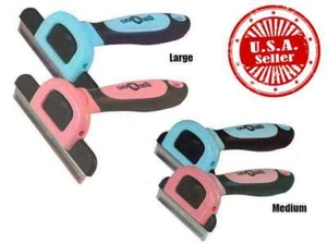 Deshedding Pet Grooming Comb Slicker 2 Sizes Blue or Pink Dematting Hair Brush - Picture 1 of 12