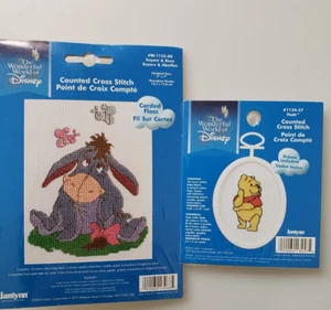 Janlynn EEYORE BEES  & Pooh LOT Disney Counted Cross Stitch Kit  lot SR1 - Picture 1 of 6