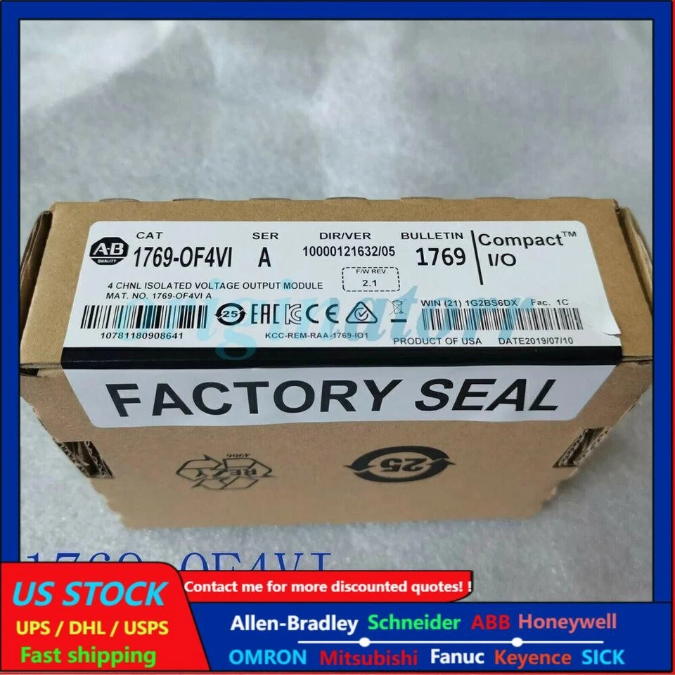 New  Allen-Bradley 1769-OF4VI CompactLogix 4 Pt A/O Voltage Module US Free Tax - Image 1 of 1