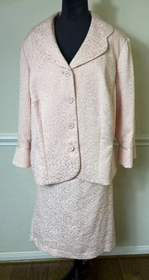 Maggy London 2 Piezas Talla 20 Chaqueta Falda Traje Texturizado Forrado Poliéster Foto 1 de 4