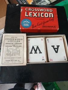 CROSSWORD LEXICON Parker Brothers Vintage Card Game Word Game Instructions - Picture 1 of 3