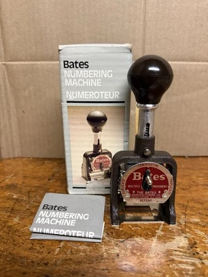 Vintage Bates Multi Movement 6 Wheel Numbering Machine Stamp  4 Function NOS - Image 1 of 4