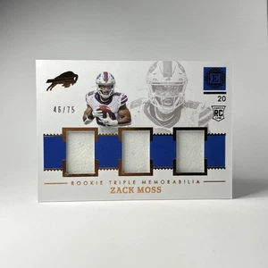 2020 Panini Encased Rookie Triple Memorabilia /75 Zack Moss #RT-26 RC Bills MEM - Picture 1 of 14