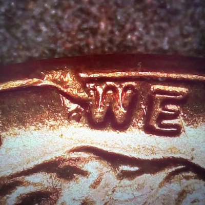 1958 Lincoln Wheat Penny Cent OBV Rim & W Die Break Cud Error BU RED OBW Roll - Image 1 of 4