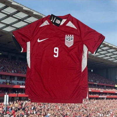 NIKE Girls JERSEY, Mia Hamm NUMBER 9, SIZE YOUTH SMALL, New/tag, RED COLOR - Image 1 of 3