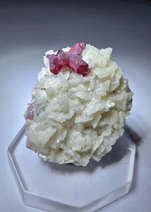 ***SÜSS - Edelstein roter Zinnober Kristall auf Dolomitmatrix, Mine China*** - Bild 1 von 6