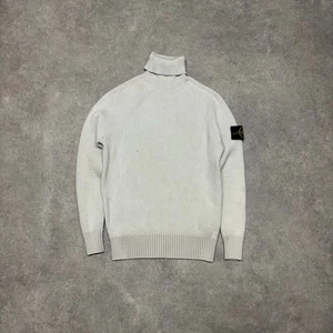 Vintage Stone Island Cream Turtle Neck Heavy Knitted Sweater (S) - Picture 1 of 1