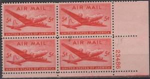 SC# C32 - 1946 5¢ - DC-4 Skymaster - Mint Never Hinged - Plate Block of 4 - Picture 1 of 1