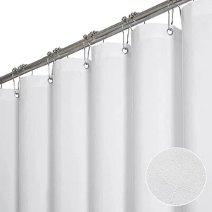 Extra Wide Shower Curtain 108x72 inches - Linen Textured Heavy Duty Fabric Sh... - Picture 1 of 6