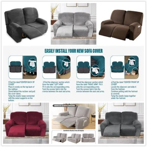 2-Sitzer Relaxsessel Bezug Velet Stretch Elastisch Loveseat Sofa Couch Schonbezug - Bild 1 von 13