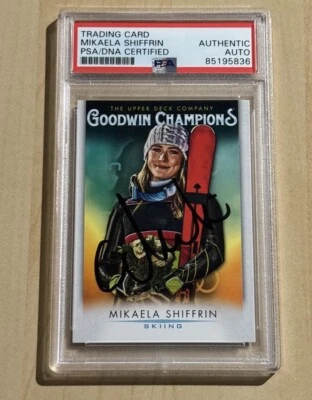 Mikaela Shiffrin Signed 2021 Upper Deck Goodwin Champions IP Auto PSA/DNA Skiing - Image 1 of 2